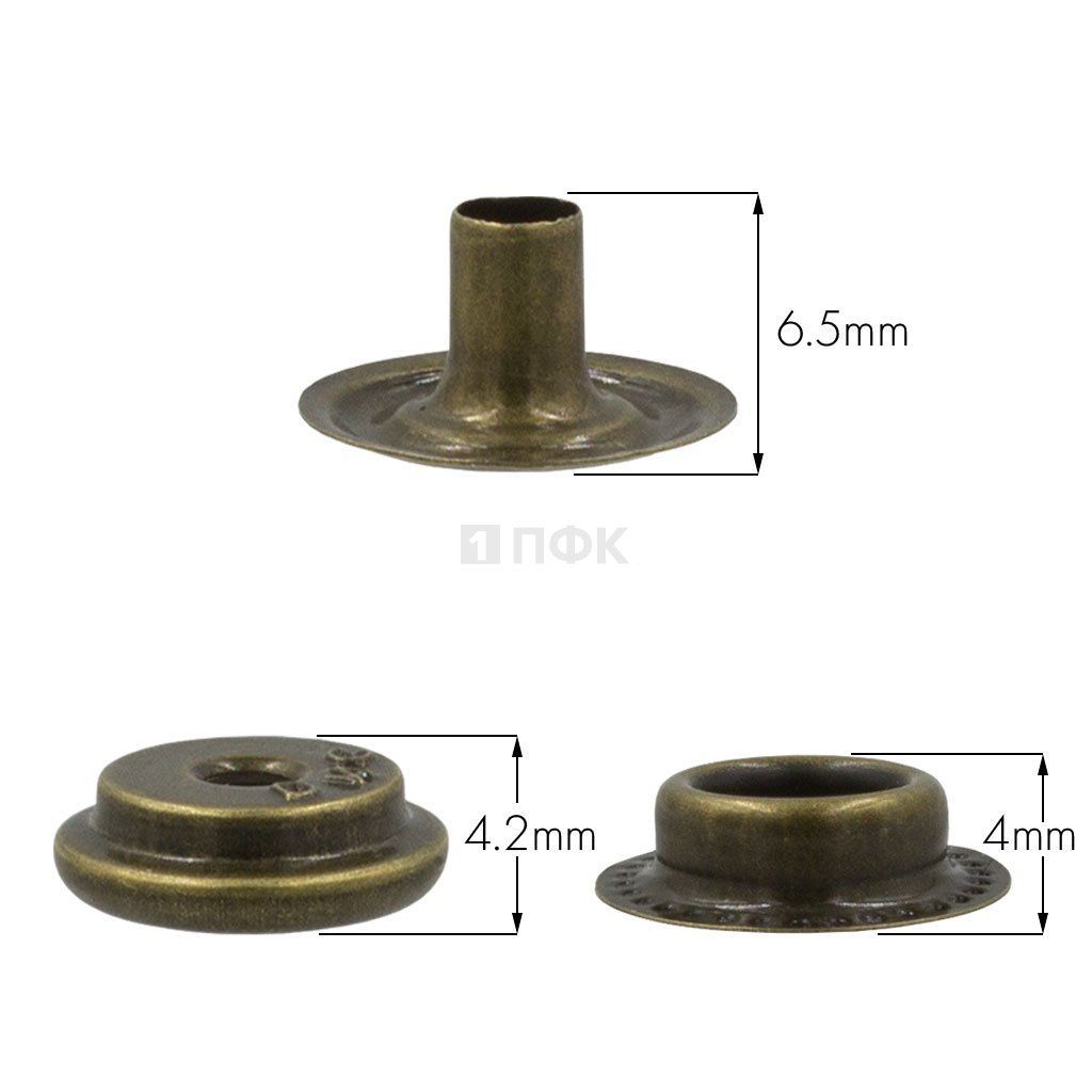3 Части кнопки для одежды 15мм №61 нерж цв антик (уп 720шт) DNG