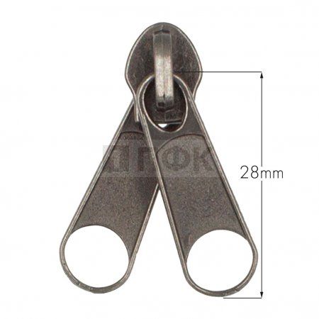 Бегунок для спиральной (витой) молнии тип 5 галант цв никель тем (уп 1000шт/10000шт) ДВОЙНОЙ 4,6гр Бегунок для спиральной (витой) молнии тип 5 галант цв никель тем (уп 1000шт/10000шт) ДВОЙНОЙ 4,6гр