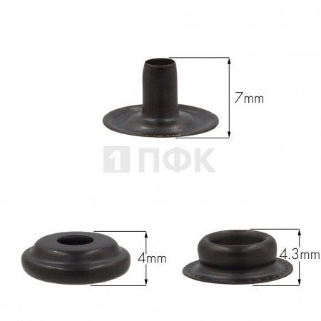 3 Части кнопки для одежды 15мм №61 сталь цв оксид (уп 720шт) NEW STAR