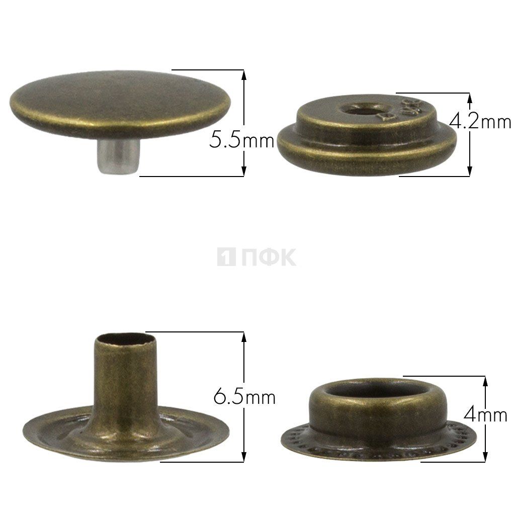 Кнопка для одежды 15мм №61 нерж цв антик (уп 720шт) DNG