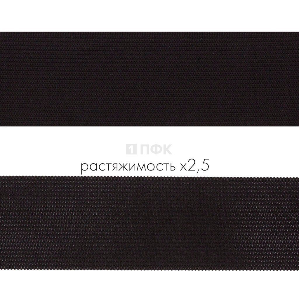 Резинка вязанная 40мм 14.8 гр/м цв черный (рул 40м/уп 320м)