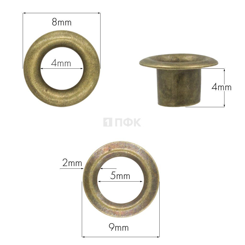 Люверсы №2 4мм сталь цв антик (уп 5000шт) — ПФКР Люверсы №2 4мм сталь цв антик (уп 5000шт)