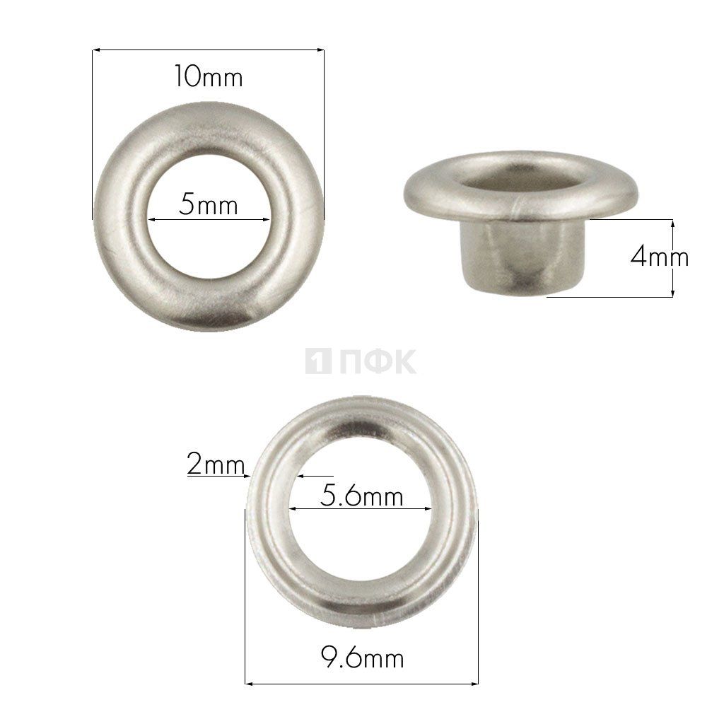 Люверсы №3 5мм латунь цв никель (уп 5000шт) 