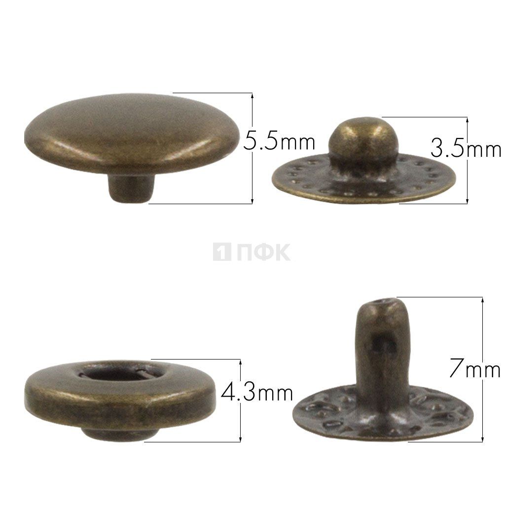 Кнопка для одежды 12,5мм Альфа нерж цв антик (уп 1440шт) NEW STAR — ПФКР Кнопка для одежды 12,5мм Альфа нерж цв антик (уп 1440шт) NEW STAR