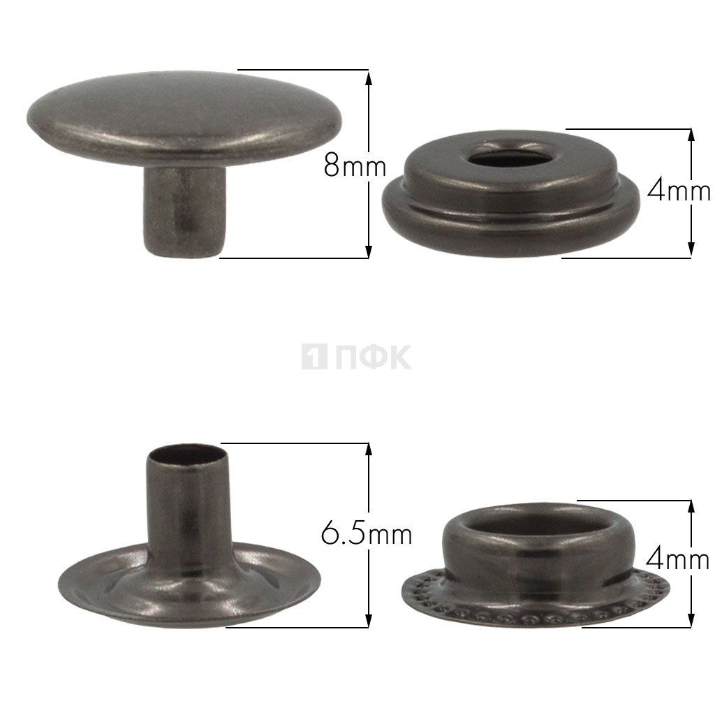 Кнопка для одежды 15мм №61 нерж цв никель тем (уп 720шт) NEW STAR