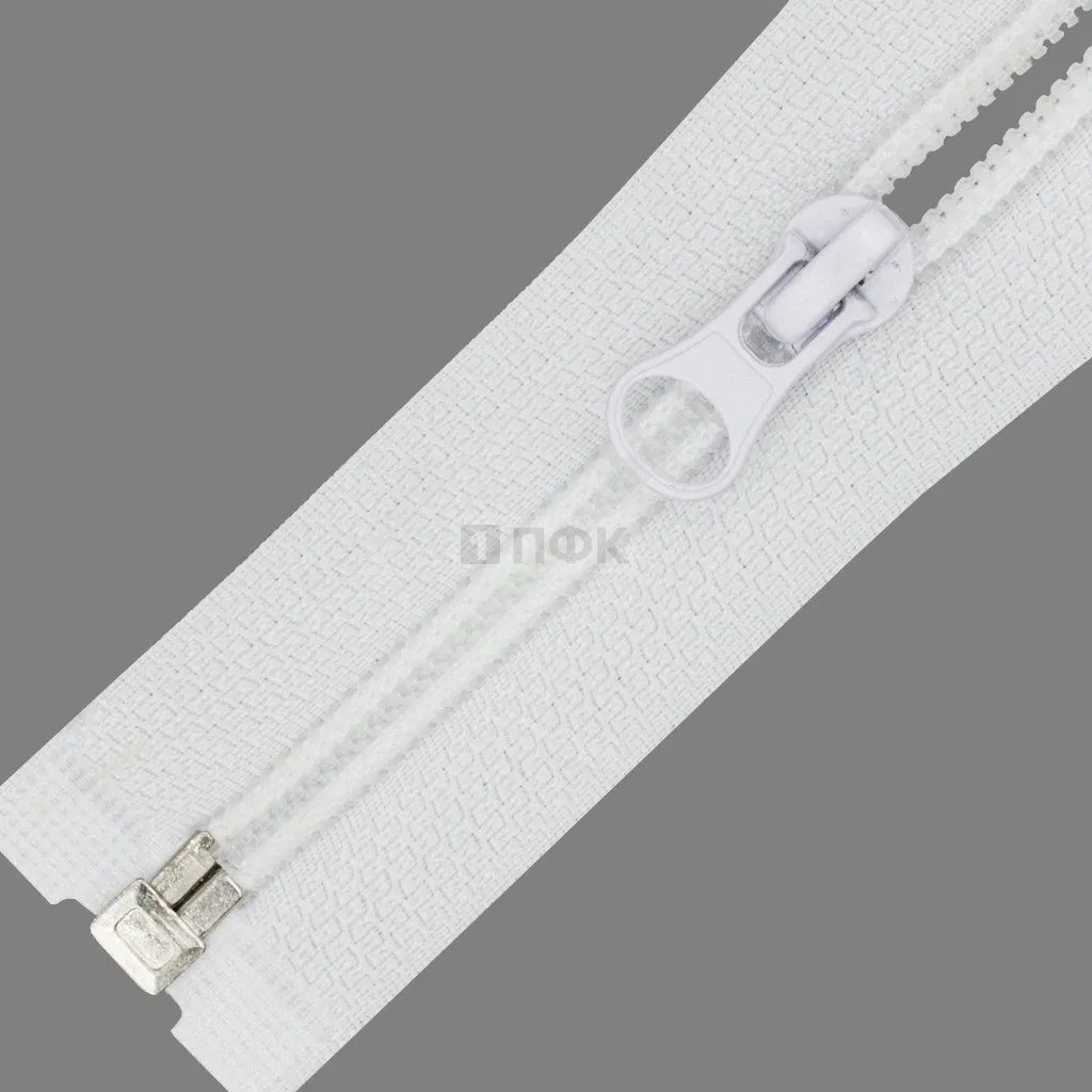 Молния спиральная (витая) тип 5 70см разъем цв 101 белый груша (уп 100шт) — ПФКР Молния спиральная (витая) тип 5 70см разъем цв 101 белый груша (уп 100шт)