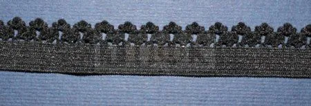 Резинка ажурная лайкра 8мм цв черный (уп 1000м)