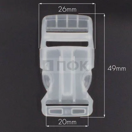 Фастекс A-20 (защелка-трезубец) ПП 20мм цв прозрачный (уп 1000шт)