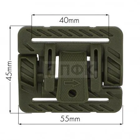 Пряжка 1043-40 самосброс 40мм цв хаки (уп 100шт) система быстрого сброса